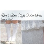 Girl White Lace Knee High Socks/ Stocking